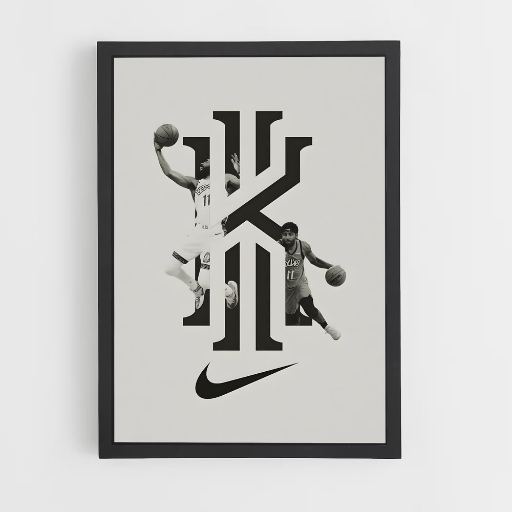 Poster Kyrie en Noir et Blanc – affiche Basketball (vue 2)